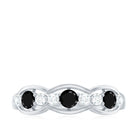 Black Spinel Wedding Anniversary Band Ring Black Spinel - ( AAA ) - Quality - Rosec Jewels