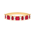 Lab Grown Ruby and Diamond Classic Eternity Band Ring Lab Created Ruby - ( AAAA ) - Quality - Rosec Jewels