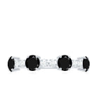 Real Black Diamond and Diamond Half Eternity Ring Black Diamond - ( AAA ) - Quality - Rosec Jewels