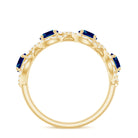 Real London Blue Topaz and Diamond Half Eternity Ring London Blue Topaz - ( AAA ) - Quality - Rosec Jewels