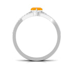 Heart Fire Opal and Diamond Ring Set Fire Opal - ( AAA ) - Quality - Rosec Jewels