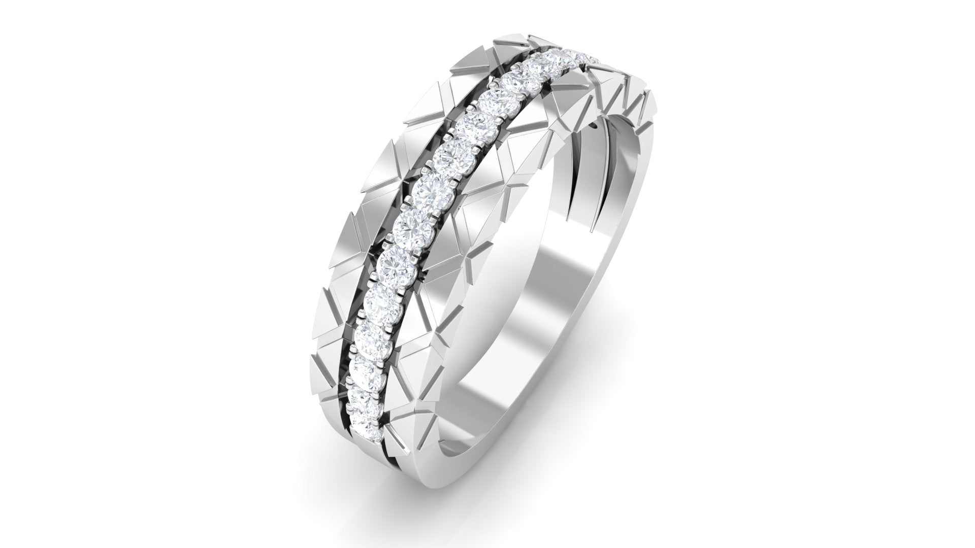 0.50 CT Natural Diamond Gold Half Eternity Band Ring Diamond - ( HI-SI ) - Color and Clarity - Rosec Jewels