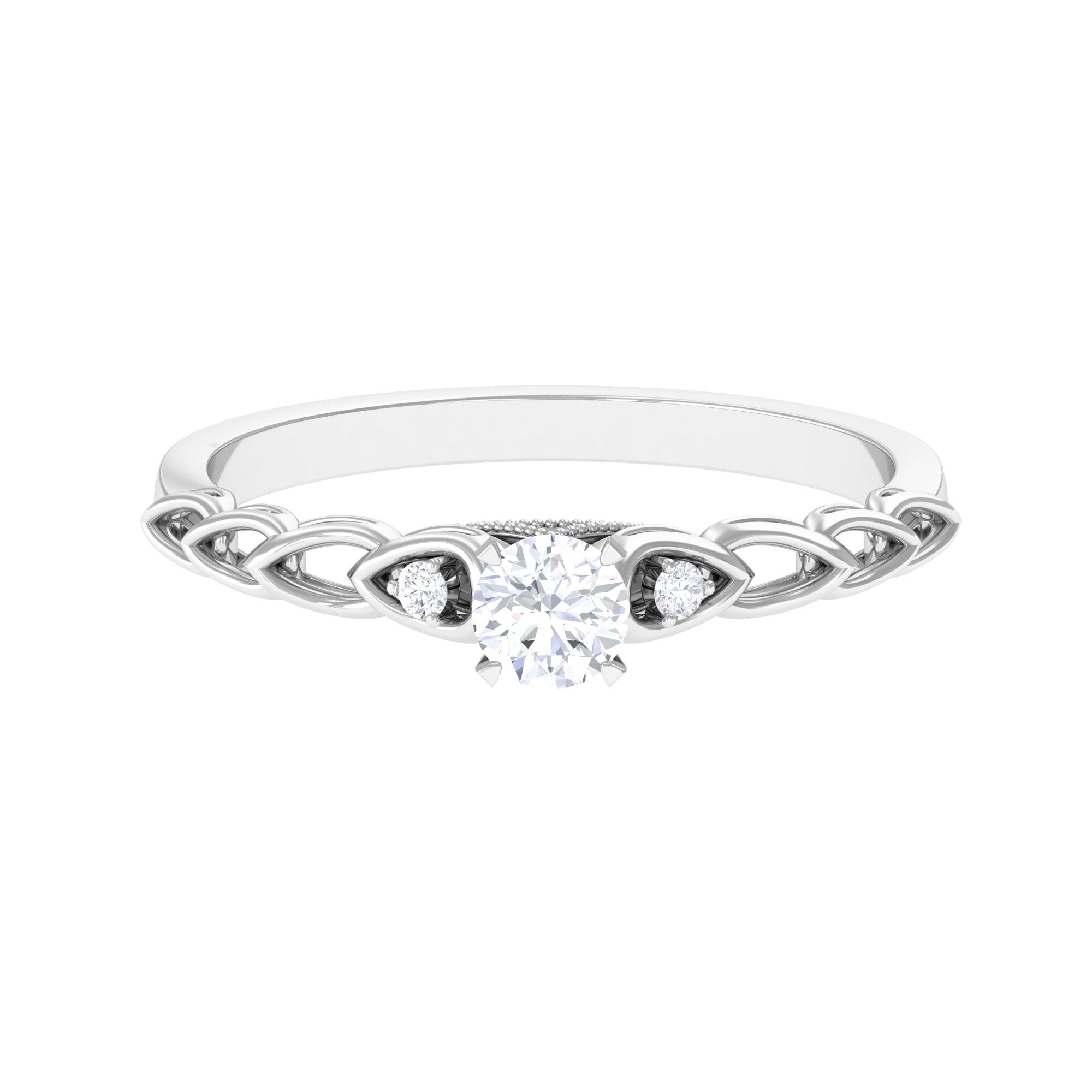 Real Diamond Minimal Promise Ring Diamond - ( HI-SI ) - Color and Clarity - Rosec Jewels