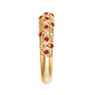 Created Ruby Gold Filigree Band Ring Lab Created Ruby - ( AAAA ) - Quality - Rosec Jewels