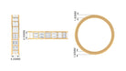 3 CT Cubic Zirconia Two Row Eternity Wedding Band Ring Zircon - ( AAAA ) - Quality - Rosec Jewels