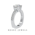 2.50 CT Solitaire Zircon Engagement Ring with Side Stones Zircon - ( AAAA ) - Quality - Rosec Jewels