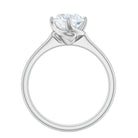Twisted Prong Set Round Moissanite Solitaire Ring in Gold Moissanite - ( D-VS1 ) - Color and Clarity - Rosec Jewels