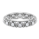 3/4 CT Moissanite Flower Band Ring with Gold Beaded Embellishment Moissanite - ( D-VS1 ) - Color and Clarity - Rosec Jewels