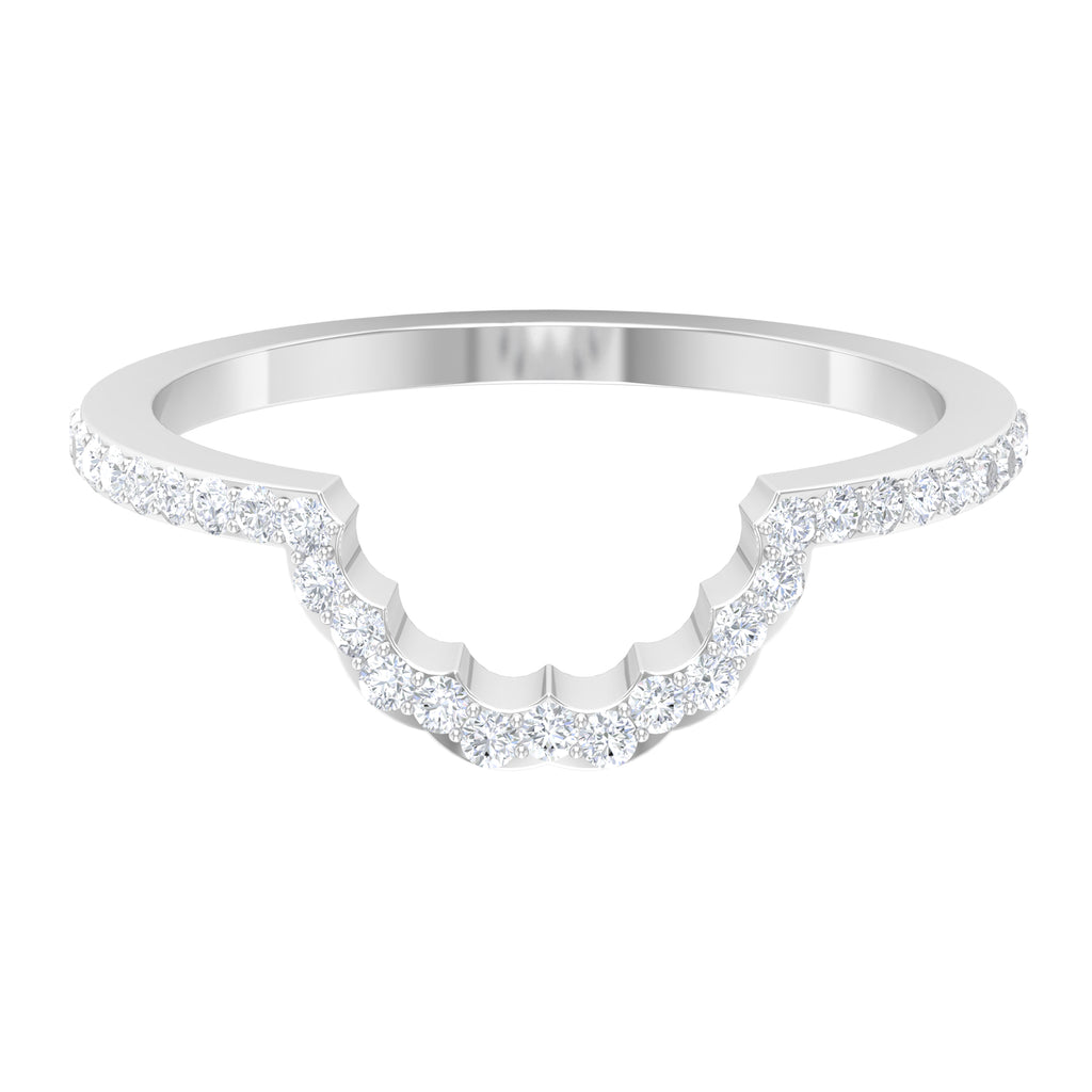 Certified Moissanite Curved Enhancer Ring Moissanite - ( D-VS1 ) - Color and Clarity - Rosec Jewels