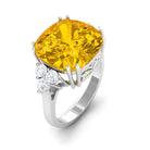 Lab Created Yellow Sapphire Solitaire Engagement Ring Lab Created Yellow Sapphire - ( AAAA ) - Quality - Rosec Jewels