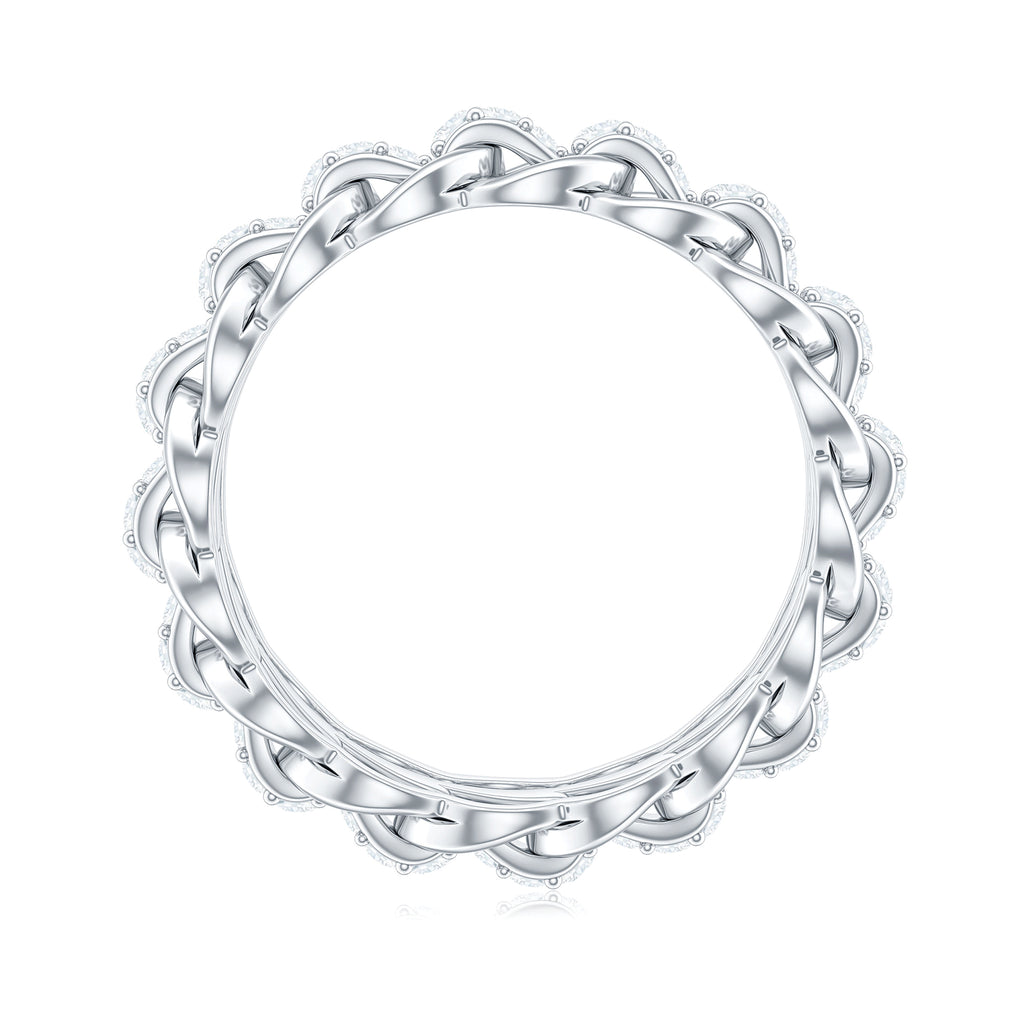 1 CT Moissanite Unique Eternity Chain Link Ring Moissanite - ( D-VS1 ) - Color and Clarity - Rosec Jewels