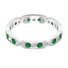 Emerald and Diamond Alternating Eternity Ring Emerald - ( AAA ) - Quality - Rosec Jewels