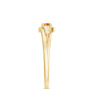 Minimal Citrine and Diamond Bypass Promise Ring Citrine - ( AAA ) - Quality - Rosec Jewels