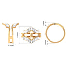 Baguette Cut Moissanite Enhancer Ring Moissanite - ( D-VS1 ) - Color and Clarity - Rosec Jewels