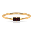 2.5X5 MM Baguette Cut Garnet Solitaire Ring in 4 Prong Diagonal Setting Garnet - ( AAA ) - Quality - Rosec Jewels