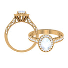 1.50 CT Moonstone and Diamond Engagement Ring with Milgrain Details Moonstone - ( AAA ) - Quality - Rosec Jewels