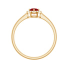 Elegant Lab Grown Ruby Promise Ring with Diamond Halo Lab Created Ruby - ( AAAA ) - Quality - Rosec Jewels