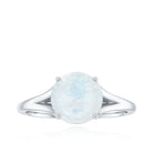 1 CT Natural Moonstone Solitaire Ring with Surprise Diamond Moonstone - ( AAA ) - Quality - Rosec Jewels