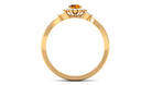 Split Shank Citrine Flower Engagement Ring with Diamond Citrine - ( AAA ) - Quality - Rosec Jewels