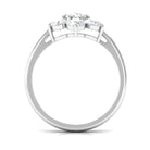Certified Moissanite Cluster Flower Engagement Ring Moissanite - ( D-VS1 ) - Color and Clarity - Rosec Jewels