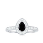 1 CT Classic Black Diamond Engagement Ring with Moissanite Black Diamond - ( AAA ) - Quality - Rosec Jewels