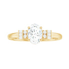 1.25 CT Classic Oval Cut Moissanite Engagement Ring in Gold Moissanite - ( D-VS1 ) - Color and Clarity - Rosec Jewels