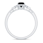 1.25 CT Oval Shape Black Diamond Engagement Ring with Diamond Black Diamond - ( AAA ) - Quality - Rosec Jewels