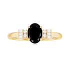 1.25 CT Oval Shape Black Diamond Engagement Ring with Diamond Black Diamond - ( AAA ) - Quality - Rosec Jewels