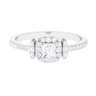 1 CT Princess Cut Moissanite Classic Engagement Ring Moissanite - ( D-VS1 ) - Color and Clarity - Rosec Jewels