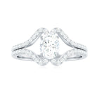 1.75 CT Oval Moissanite Split Shank Engagement Ring Moissanite - ( D-VS1 ) - Color and Clarity - Rosec Jewels