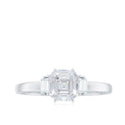 1.50 CT Asscher Cut Solitaire Zircon Engagement Ring Zircon - ( AAAA ) - Quality - Rosec Jewels