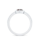 1.25 Carat Heart Garnet and Diamond Halo Engagement Ring Garnet - ( AAA ) - Quality - Rosec Jewels