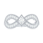 Round Moissanite Infinity Engagement Ring Moissanite - ( D-VS1 ) - Color and Clarity - Rosec Jewels