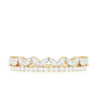 Marquise and Round Cut Zircon Half Eternity Stackable Ring Zircon - ( AAAA ) - Quality - Rosec Jewels
