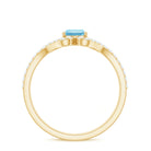 Oval Aquamarine Split Shank Engagement Ring with Diamond Aquamarine - ( AAA ) - Quality - Rosec Jewels
