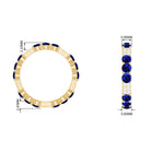 3 CT Blue Sapphire and Diamond Designer Eternity Band Ring Blue Sapphire - ( AAA ) - Quality - Rosec Jewels