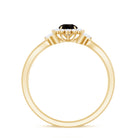 Split Shank Smoky Quartz Flower Engagement Ring with Diamond Smoky Quartz - ( AAA ) - Quality - Rosec Jewels