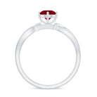 Infinity Shank Ruby Solitaire Engagement Ring with Diamond Ruby - ( AAA ) - Quality - Rosec Jewels