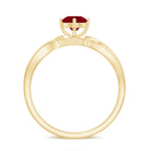 Infinity Shank Ruby Solitaire Engagement Ring with Diamond Ruby - ( AAA ) - Quality - Rosec Jewels
