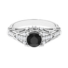 1.50 CT Black Diamond Solitaire Vintage Inspired Ring with Moissanite Black Diamond - ( AAA ) - Quality - Rosec Jewels
