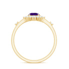 Round Amethyst and Diamond Classic Halo Ring Amethyst - ( AAA ) - Quality - Rosec Jewels