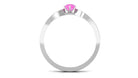 Solitaire Pink Sapphire and Diamond Engagement Ring Pink Sapphire - ( AAA ) - Quality - Rosec Jewels