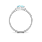 Cushion Cut Aquamarine and Diamond Halo Engagement Ring Aquamarine - ( AAA ) - Quality - Rosec Jewels