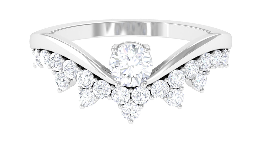 Designer Lab Grown Diamond Curved Engagement Ring Lab Grown Diamond - ( EF-VS ) - Color and Clarity - Rosec Jewels