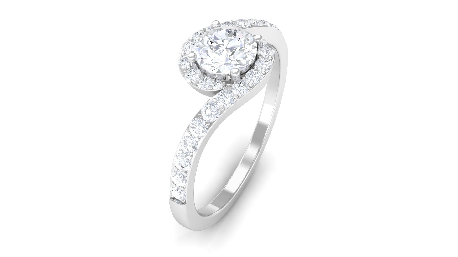 Lab Grown Diamond Bypass Engagement Ring Lab Grown Diamond - ( EF-VS ) - Color and Clarity - Rosec Jewels