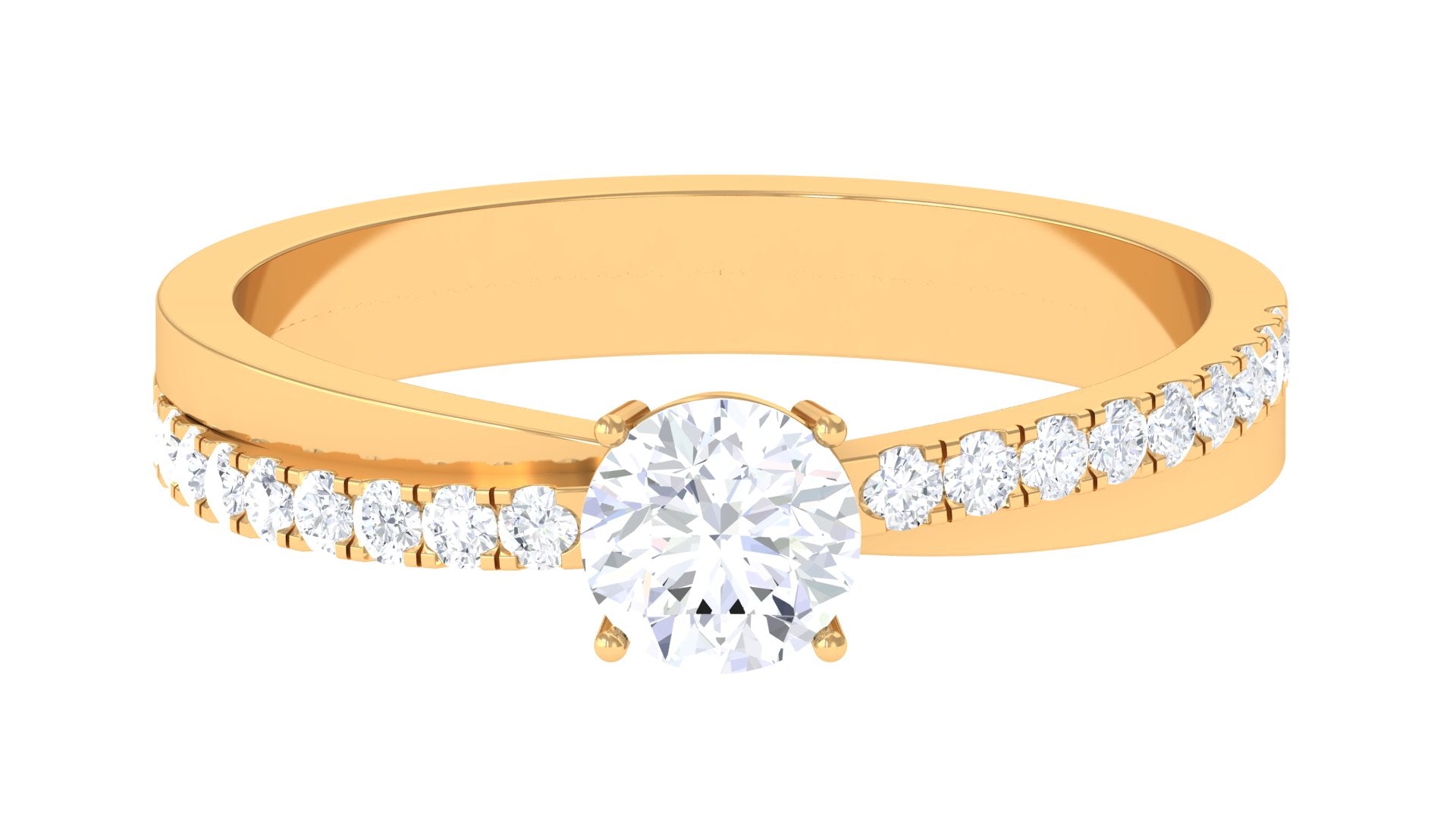 Round Lab Grown Diamond Solitaire Promise Ring Lab Grown Diamond - ( EF-VS ) - Color and Clarity - Rosec Jewels