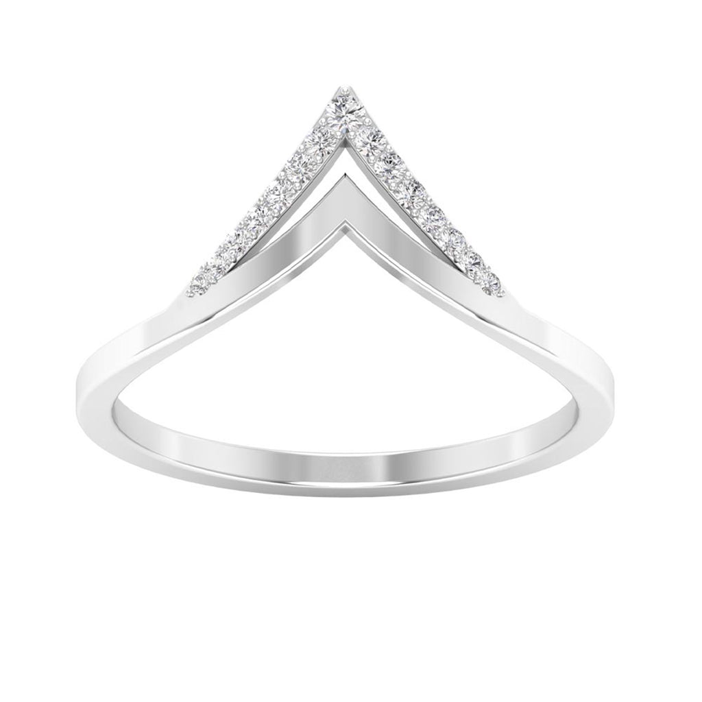 Minimal Moissanite Chevron Enhancer Ring Moissanite - ( D-VS1 ) - Color and Clarity - Rosec Jewels