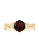 1.75 CT Garnet Celtic Solitaire Band with Diamond Garnet - ( AAA ) - Quality - Rosec Jewels