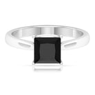 1.25 CT Lab Created Black Diamond Solitaire Ring with Diamond Lab Created Black Diamond - ( AAAA ) - Quality - Rosec Jewels