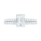 Octagon Cut Certified Moissanite Solitaire Engagement Ring in Gold Moissanite - ( D-VS1 ) - Color and Clarity - Rosec Jewels